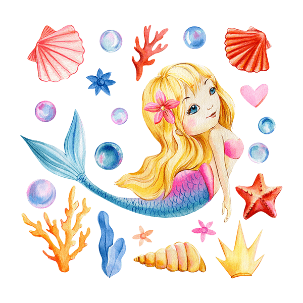 Adesivi per Bambini: Sirena Bionda