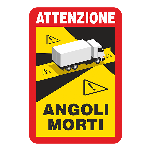 Adesivi per Auto e Moto: Attenzione, Angoli Morti Camion
