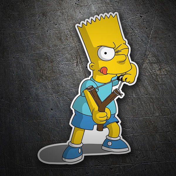 Adesivi per Auto e Moto: Bart Simpson con fionda