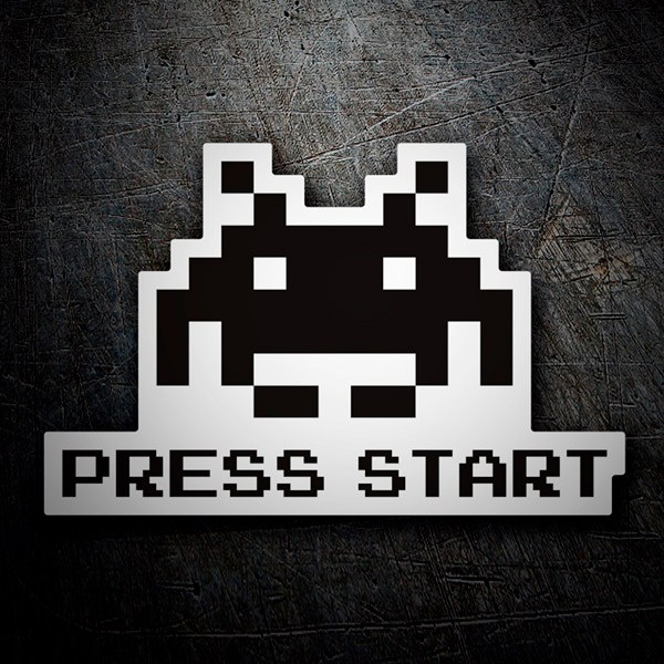 Adesivi per Auto e Moto: Space Invaders Marziano Press Start