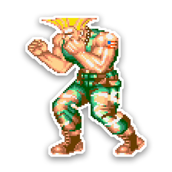 Adesivi per Auto e Moto: Street Fighter Guile Pixel 16 Bits