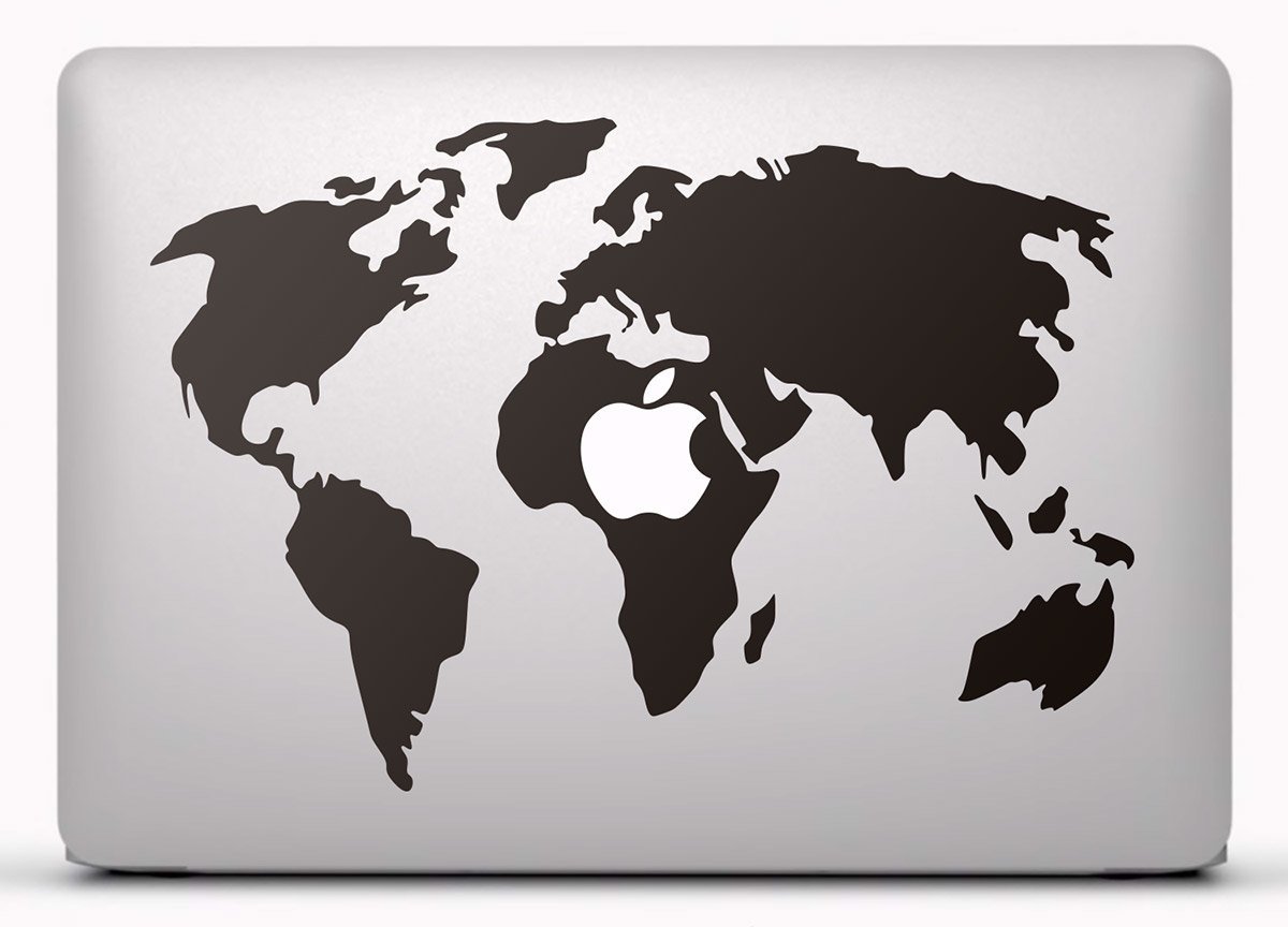 Adesivi per Auto e Moto: Mappa del mondo MacBook