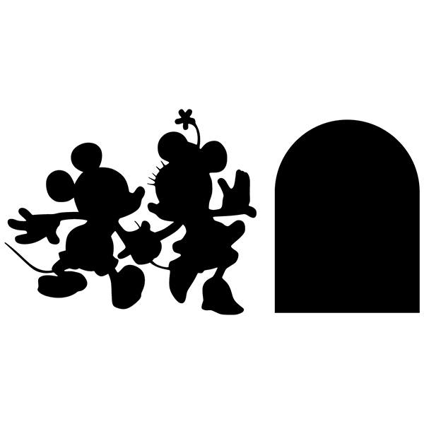Adesivi Murali: Battiscopa a foro Mickey e Minnie