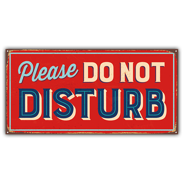 Adesivi Murali: Segno retro Please do not disturb