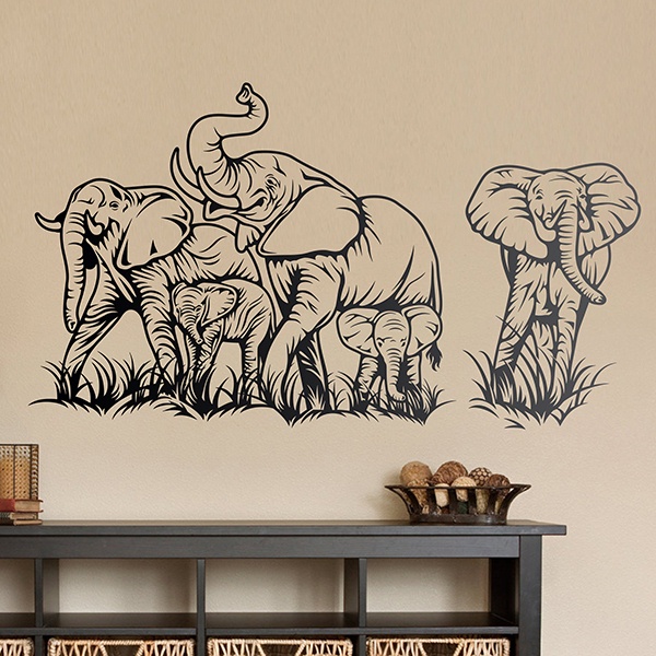 Adesivi Murali: Incontro di elefanti