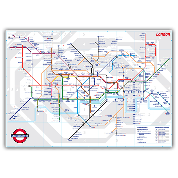 Adesivi Murali: Mappa della metropolitana di Londra