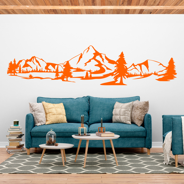 Adesivo murale Montagne e pini