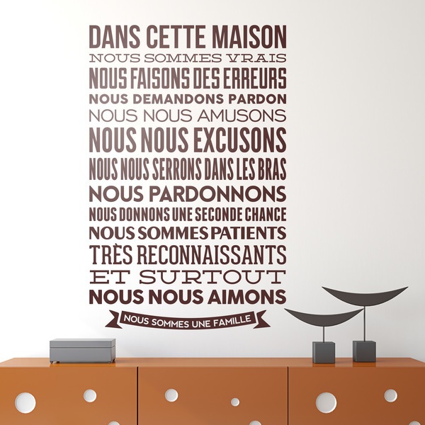 Adesivi Murali: Dans cette maison nous sommes vrais