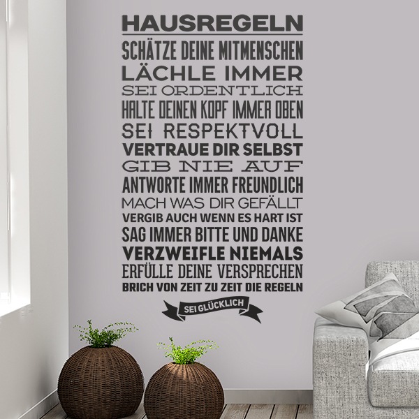 Adesivi Murali: Hausregeln