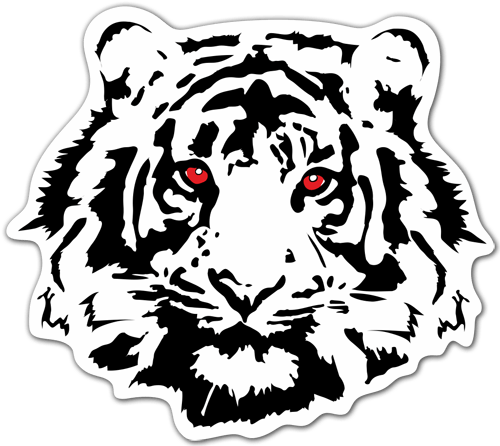 Adesivi per Auto e Moto: tigre Occhi rossi
