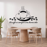 Adesivi Murali: Un caffè è sempre una buona idea - Spagnolo 3