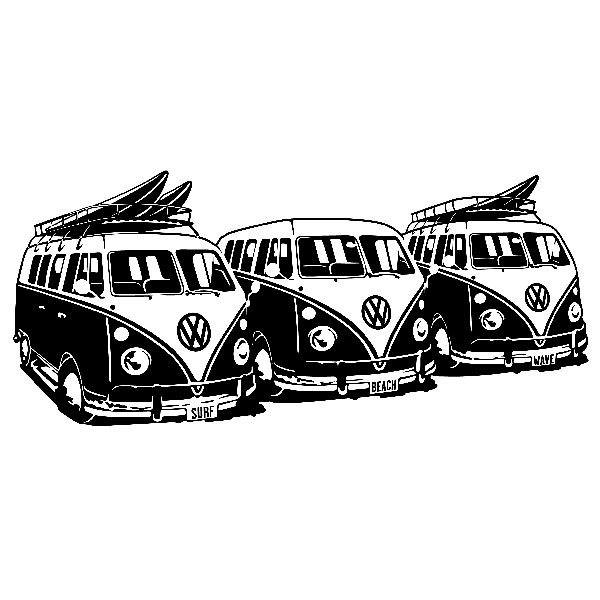 Adesivi Murali: 3 Volkswagen Surf Vans
