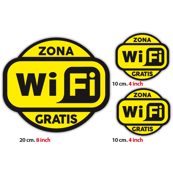 Adesivi Murali: Zona Wifi Gratis 2 - Pack 3 adesivi