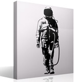 Adesivi Murali: Banksy Graffiti Astronauta 3