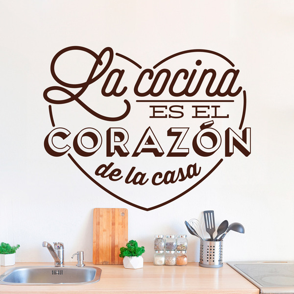 Adesivi Murali: La cucina è il cuore della casa - spagnolo