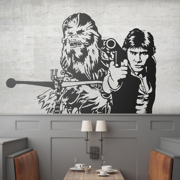 Adesivi Murali: Chewbacca e Han Solo