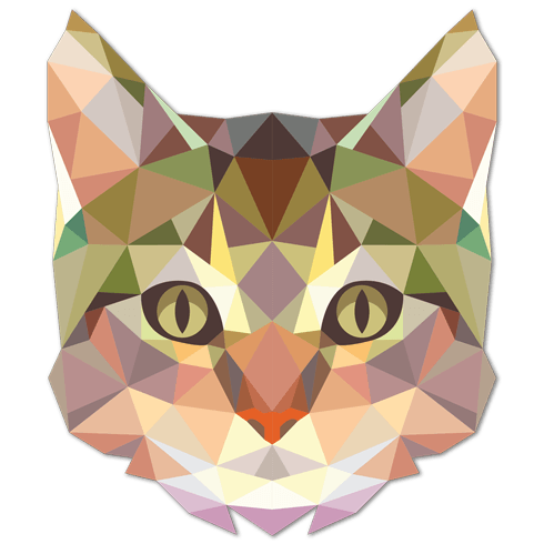 Adesivi Murali: Testa di Gatto Origami