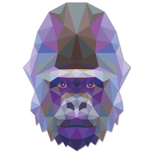 Adesivi Murali: Testa di Gorilla Origami