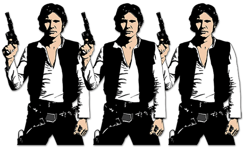 Adesivi Murali: Triple Han Solo