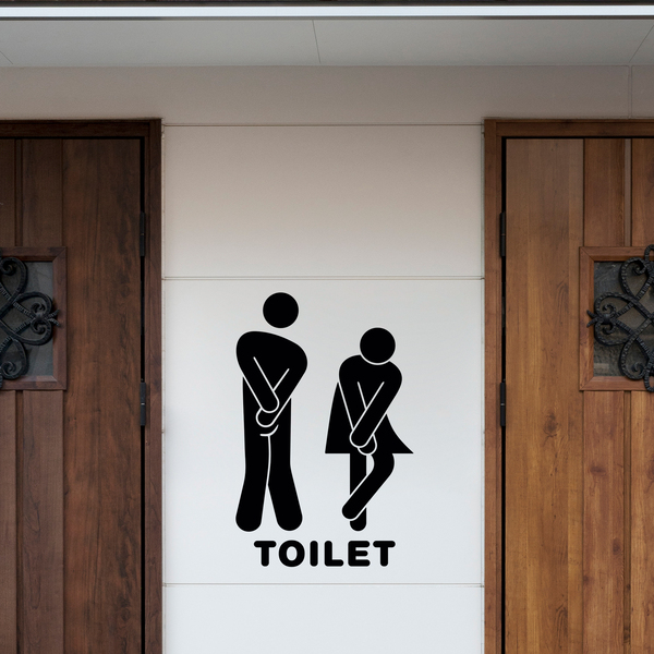 Adesivi Murali: Icone bagno divertente toilet
