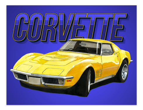 Adesivi Murali: Poster adesivo Corvette C3