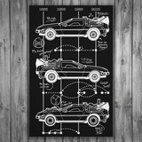 Adesivi Murali: Poster adesivo DeLorean Timeline 3