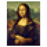 Adesivi Murali: Poster Mona Lisa Gioconda Pixel 4
