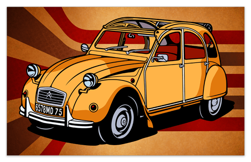 Adesivi Murali: Poster adesivo Citroën 2CV