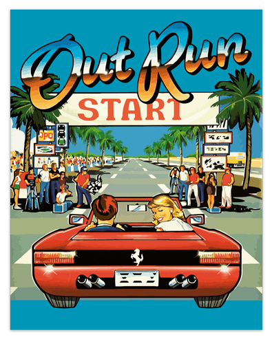 Adesivi Murali: Poster adesivo Out Run Arcade