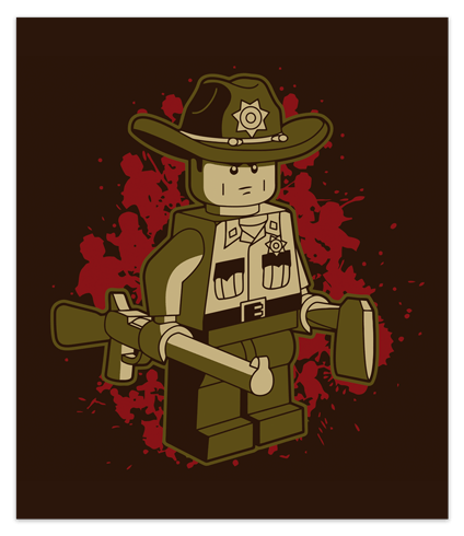 Adesivi Murali: Poster adesivo Rick Grimes Lego