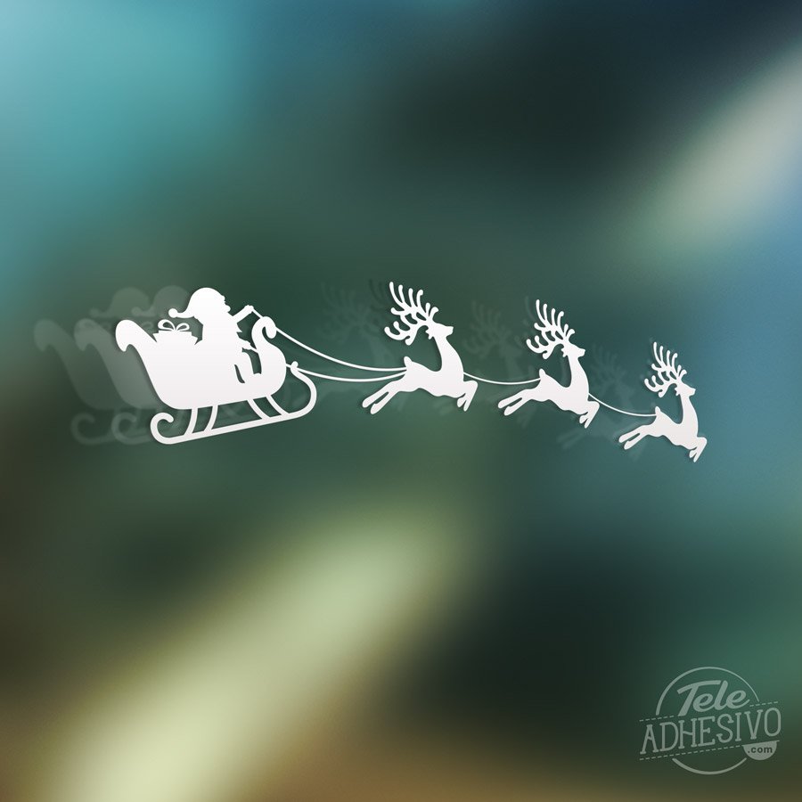 Adesivi Murali: Babbo Natale e la sua slitta