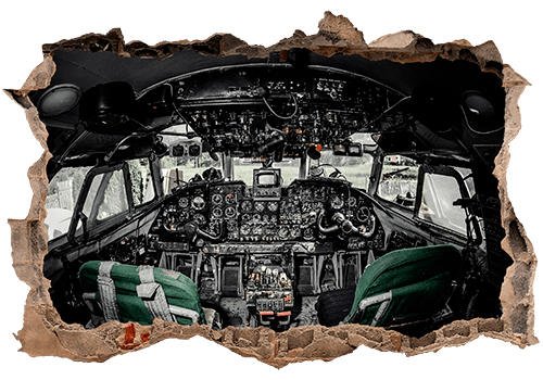 Adesivi Murali: Buco Aeroplano Cockpit