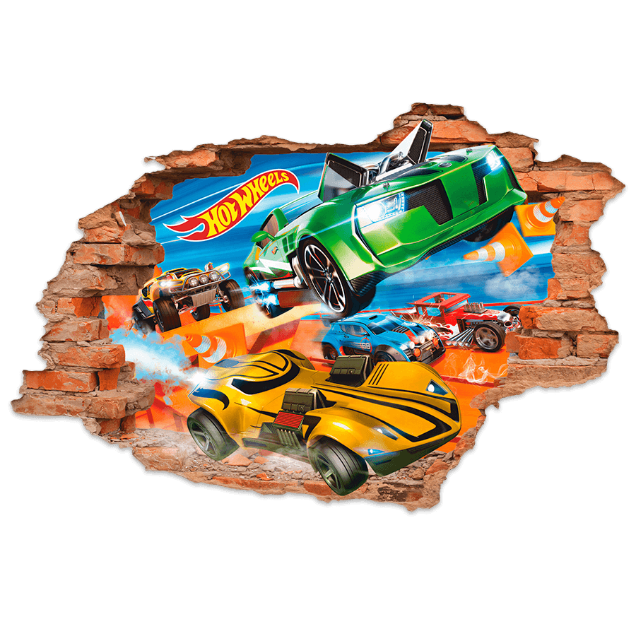Adesivi per Bambini: Buco nel muro Hot Wheels