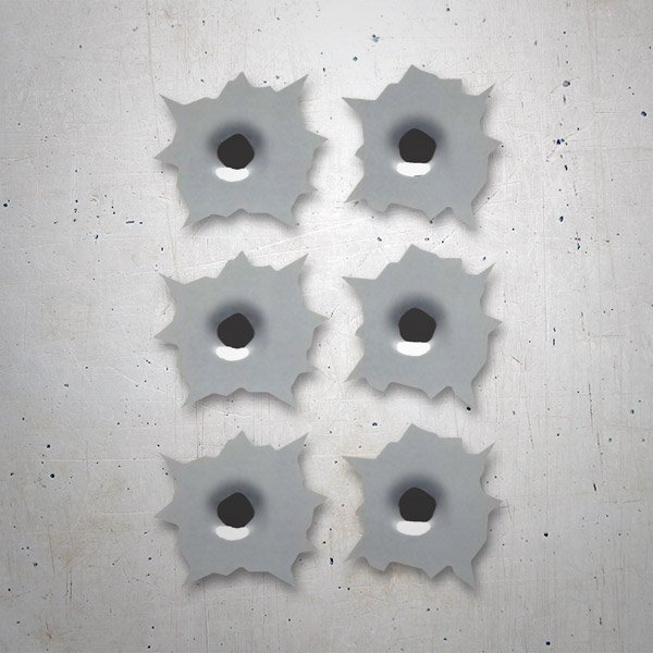 Adesivi per Auto e Moto: 6 bullet holes kit