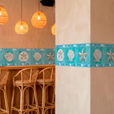 Adesivi Murali: Carta da parate bordo conchiglie 8