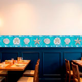 Adesivi Murali: Carta da parate bordo conchiglie 9