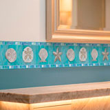 Adesivi Murali: Carta da parate bordo conchiglie 10