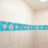 Adesivi Murali: Carta da parate bordo conchiglie 11