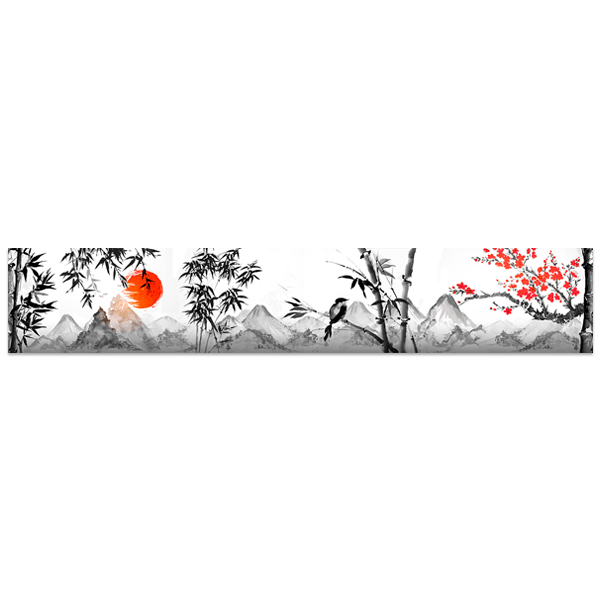 Adesivi Murali: Paesaggio in stile giapponese