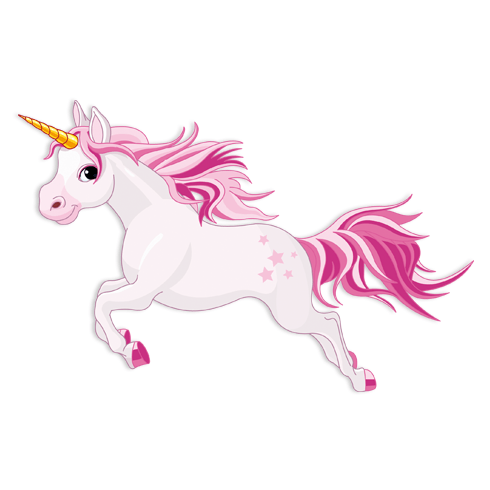 Adesivi per Bambini: Cavallo Unicorno Rosa 2