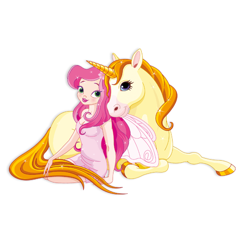 Adesivi per Bambini: Principessa e Unicorn