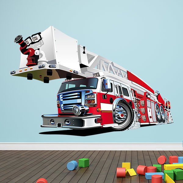 Adesivi per Bambini: Gru per autopompa antincendio