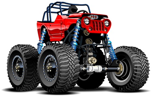 Adesivi per Bambini: Monster Truck Safari rosso