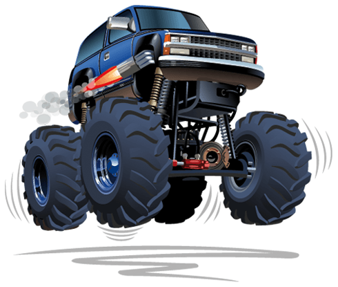 Adesivi per Bambini: Monster Truck bianco con salto