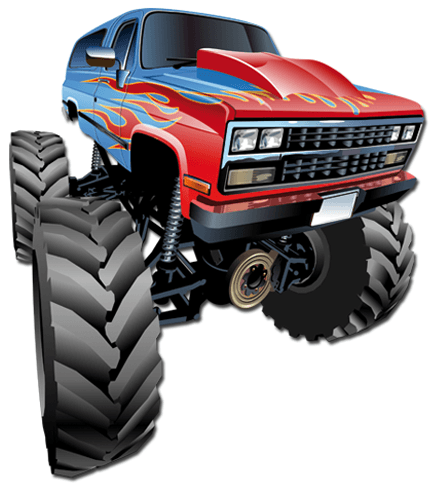Adesivi per Bambini: Monster Truck blu e rosso