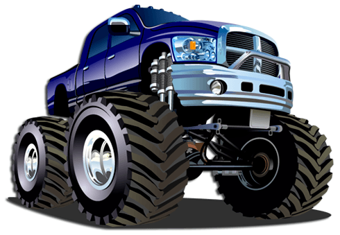 Adesivi per Bambini: Monster Truck blu scuro