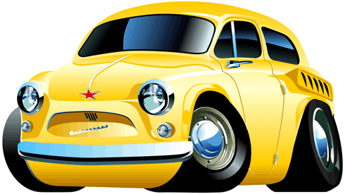 Adesivi per Bambini: Auto d'epoca gialla