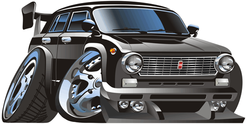 Adesivi per Bambini: Auto d'epoca nero