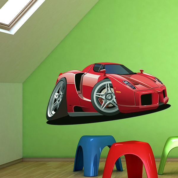Adesivi per Bambini: Rosso auto sportiva