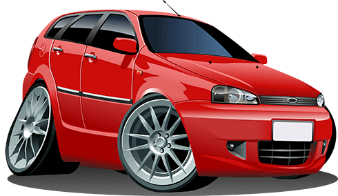 Adesivi per Bambini: Fiat rosso auto